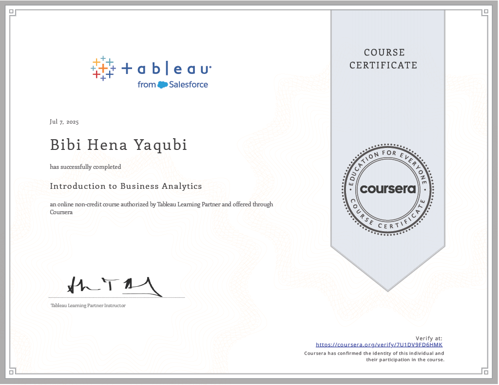 Introduction to Business Analytics